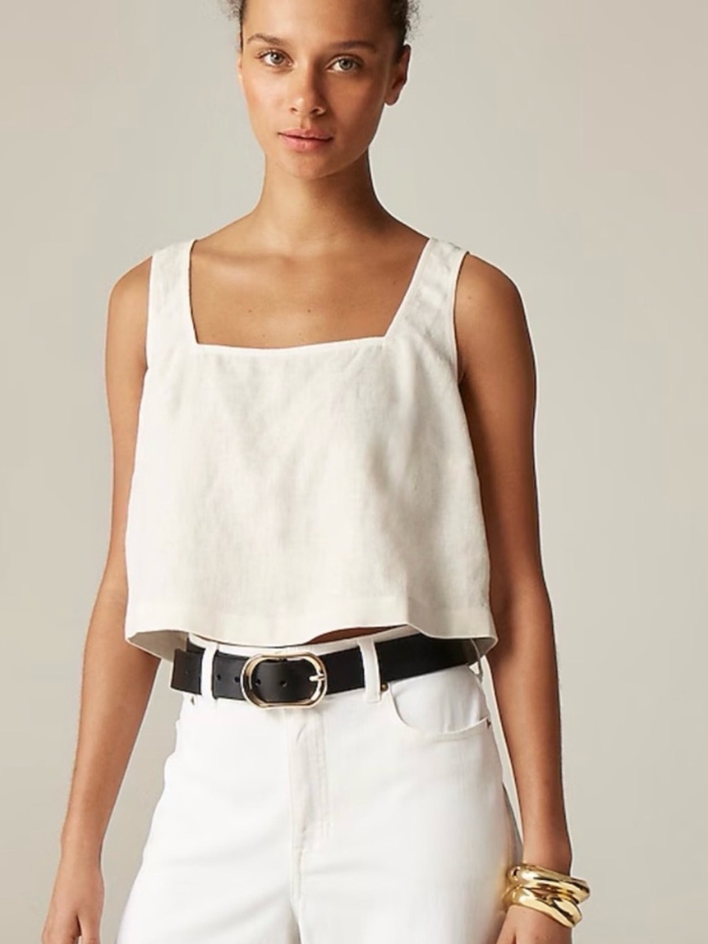 J.Crew Juicy Orange Linen Square-Neck cropped Tank NWOT - Picture 6 of 6